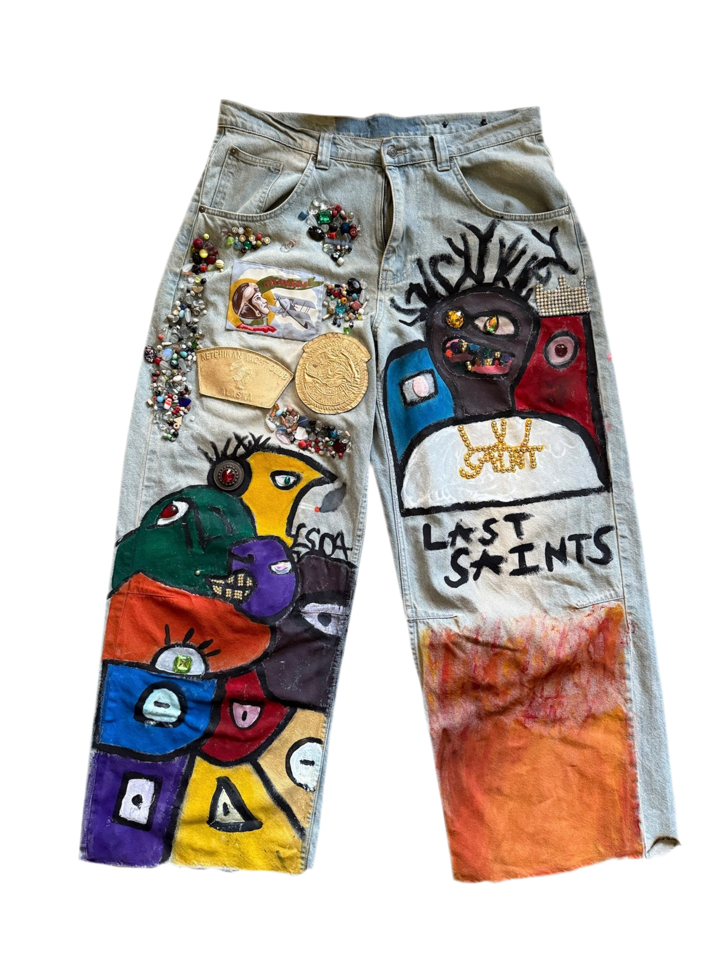 Last Saints doodle jeans