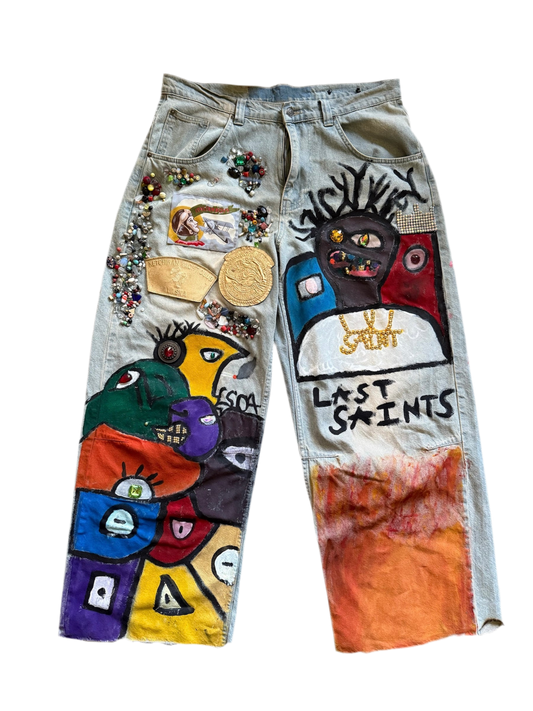 Last Saints doodle jeans